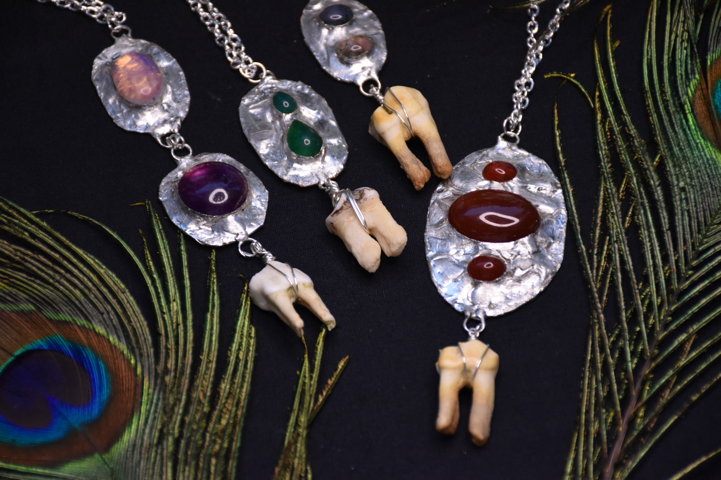 Crystal tooth necklaces