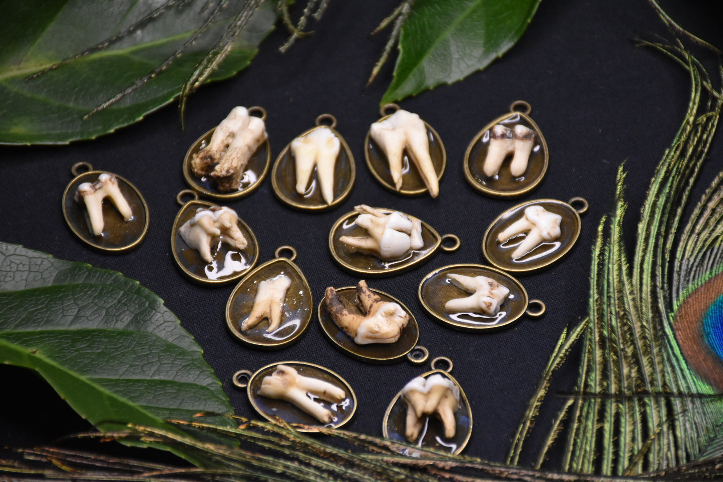 Bronze tooth pendant