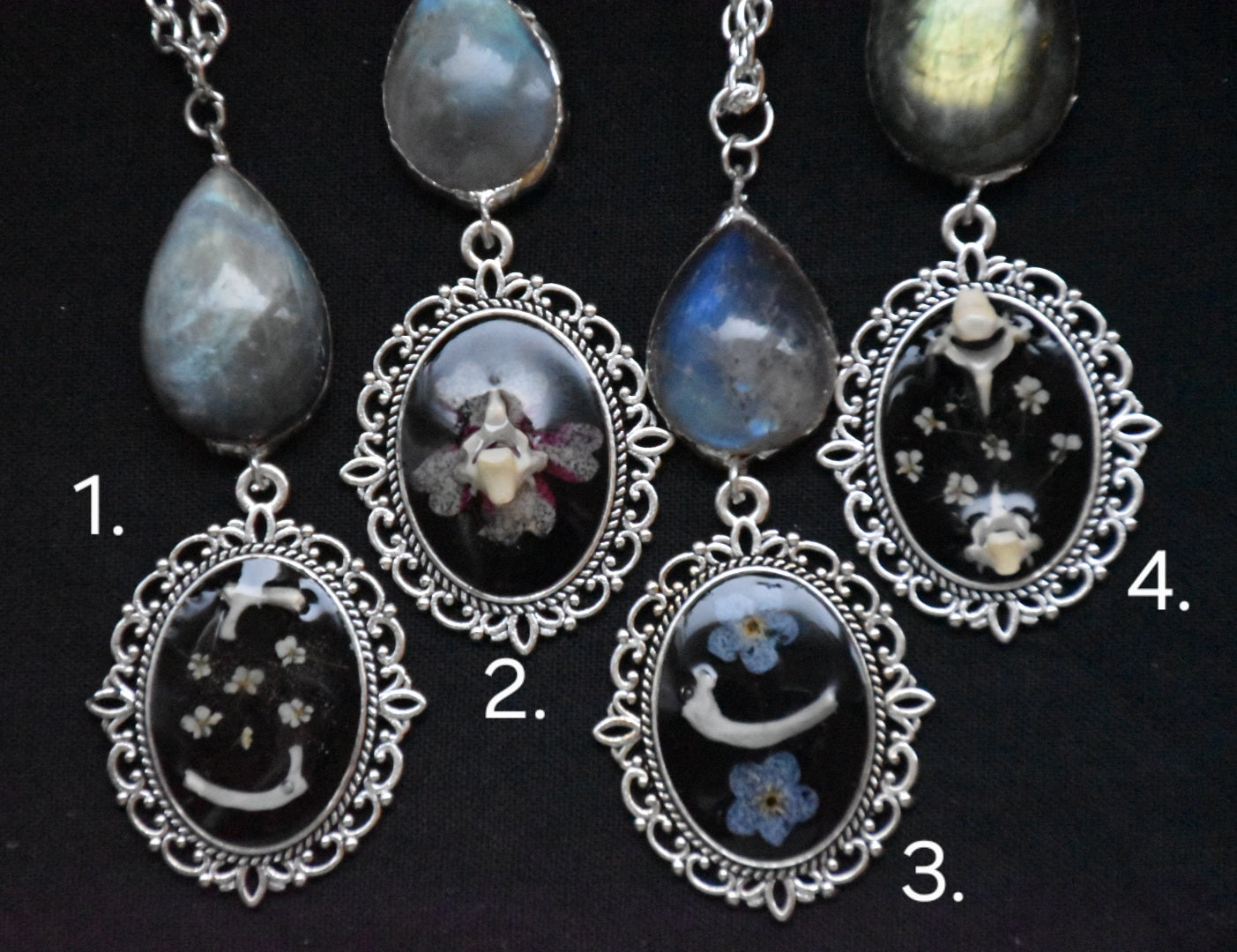 Labradorite flower necklaces