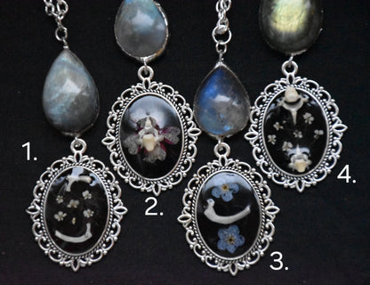 Labradorite flower necklaces