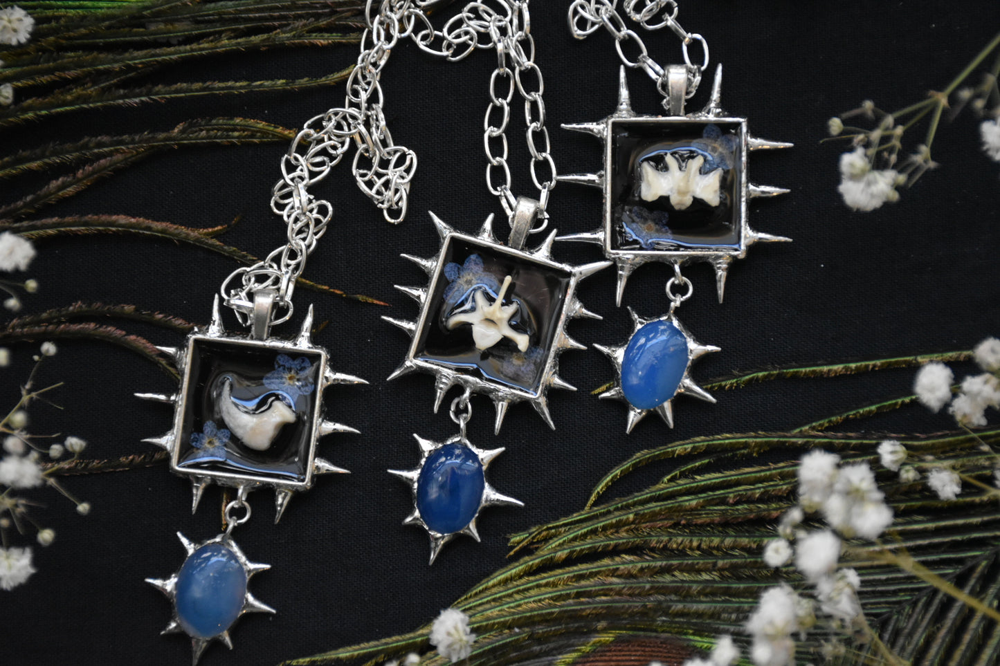 Blue blossom necklaces