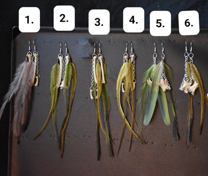 Feather bone earrings