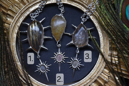 Spikey quartz necklaces