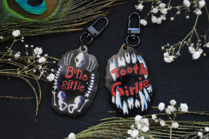 Bone/tooth girlie keychain