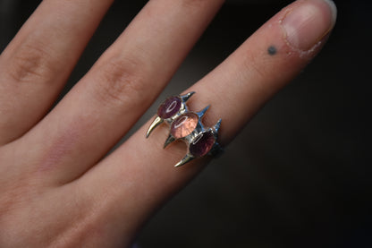 Amethyst spike rings