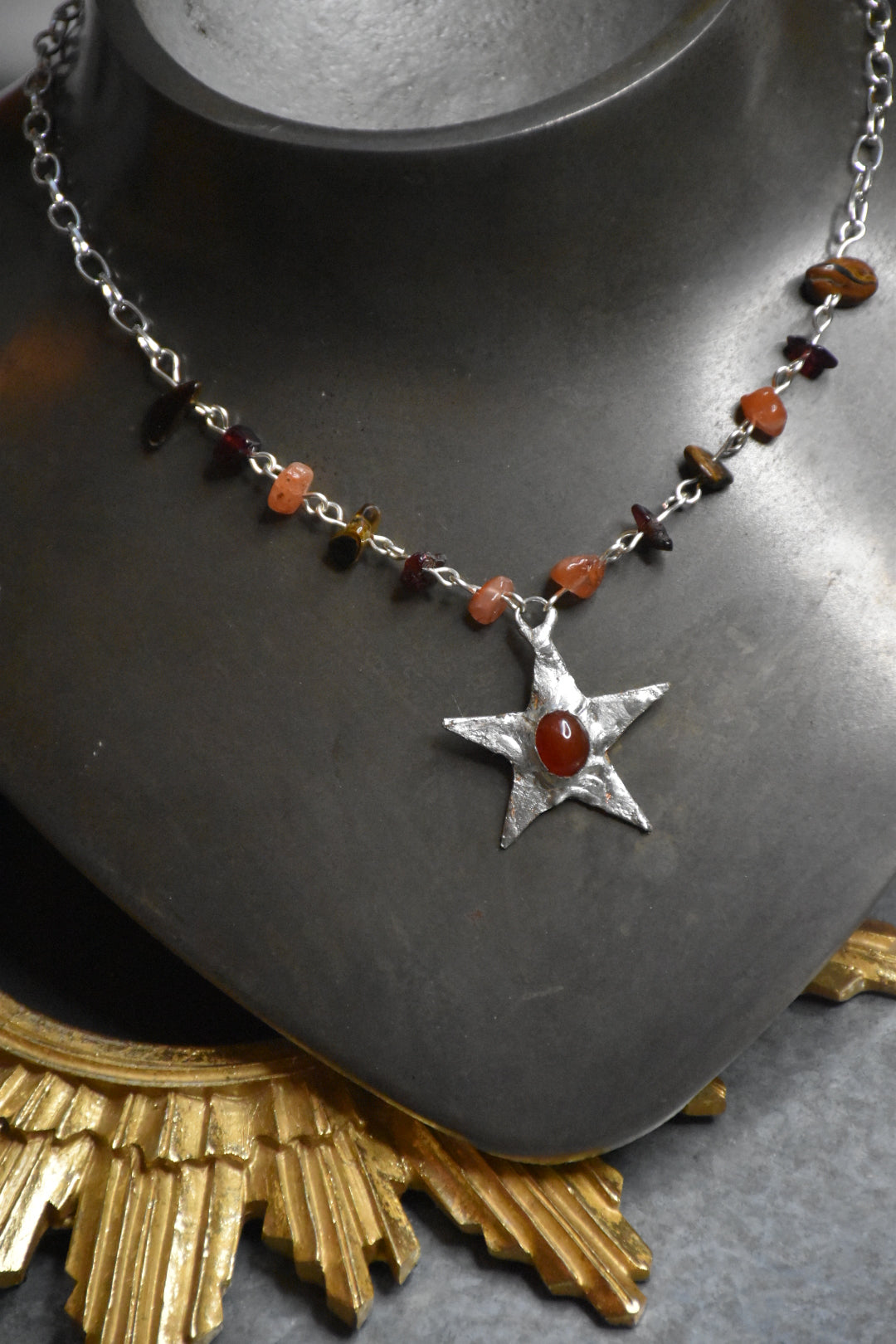 Soldered star crystal necklace