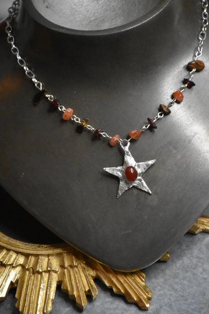 Soldered star crystal necklace