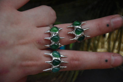 Soldered aventurine spike ring