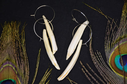 Boar tusk hoop earrings