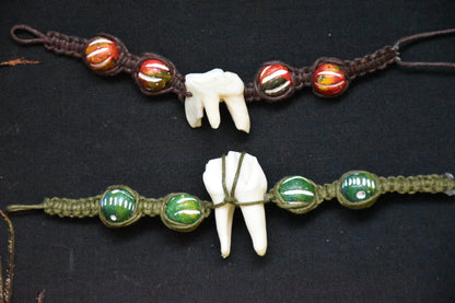 makrame tooth bracelet