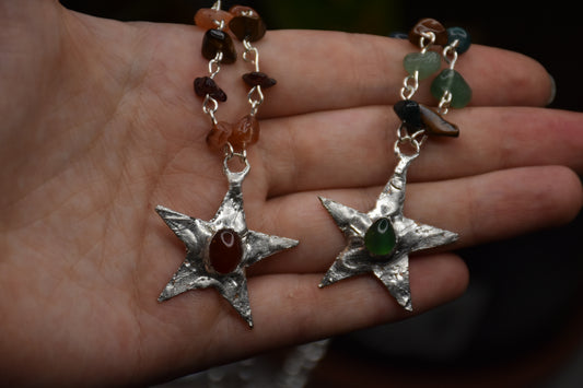 Soldered star crystal necklace