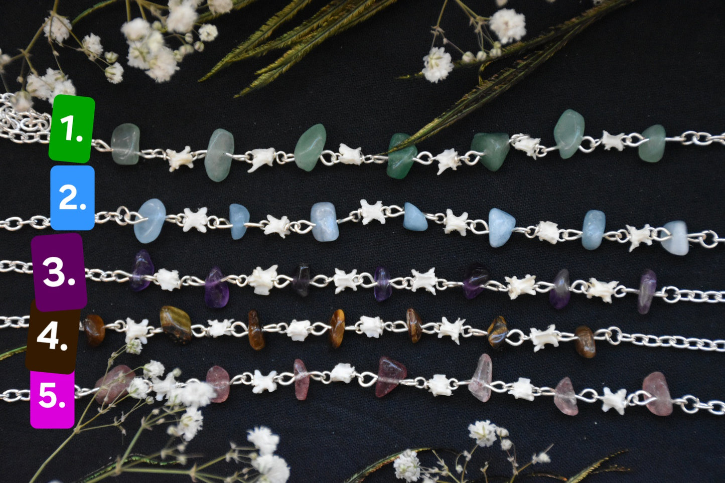 Snake crystal necklaces