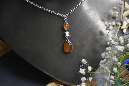 Snake vertebrae crystal necklaces