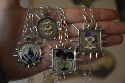 Soldered rat bone flower necklaces