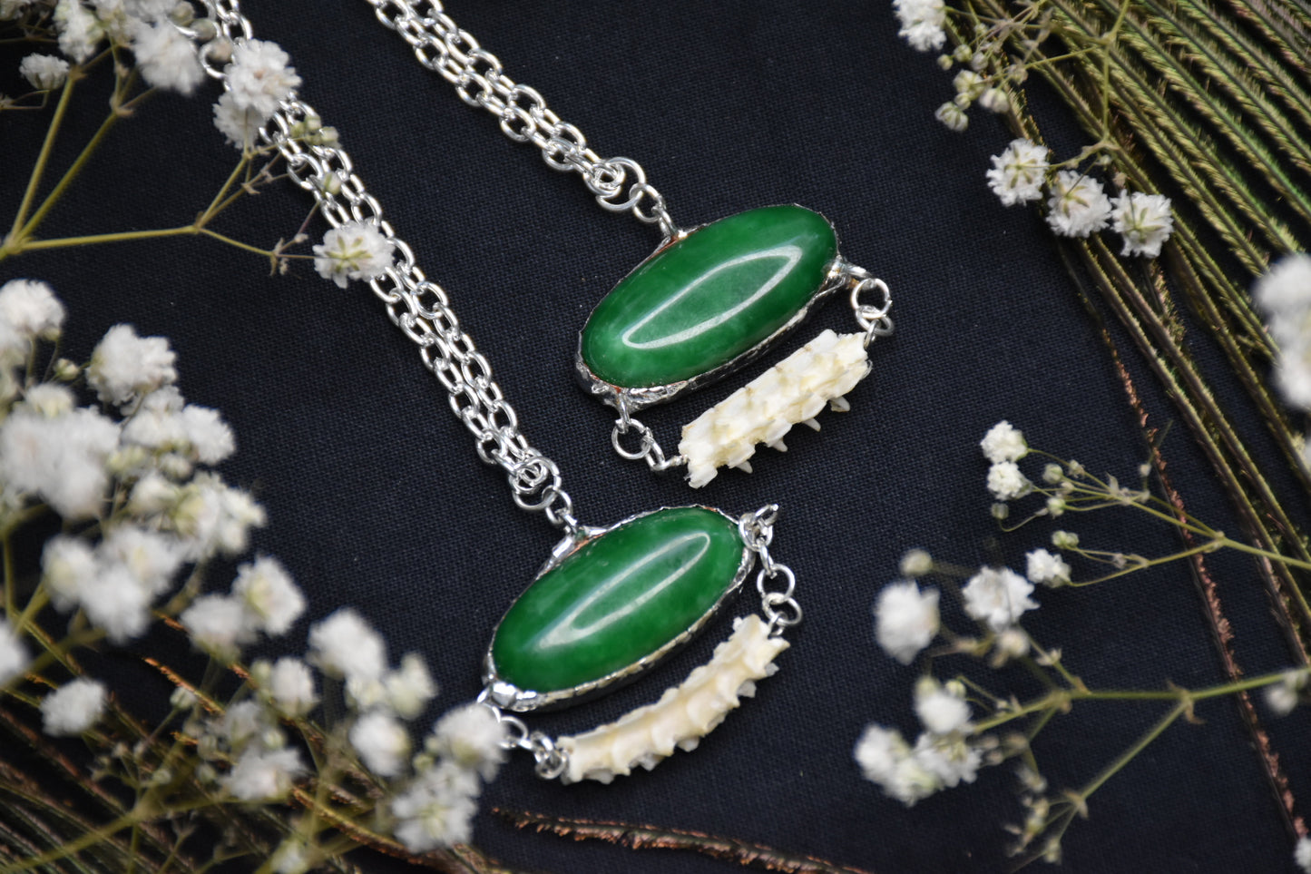 Snake spine crystal necklaces