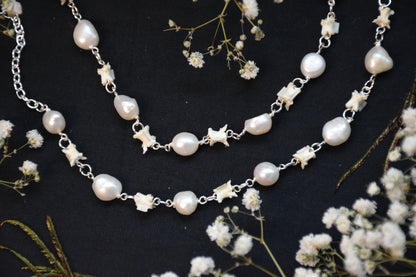 Pearly gate snake necklace (white)