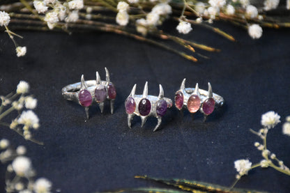 Amethyst spike rings