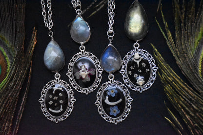 Labradorite flower necklaces