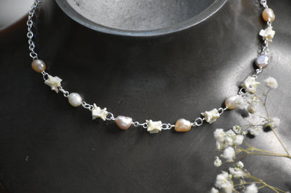 Snake vertebrae pearl necklaces