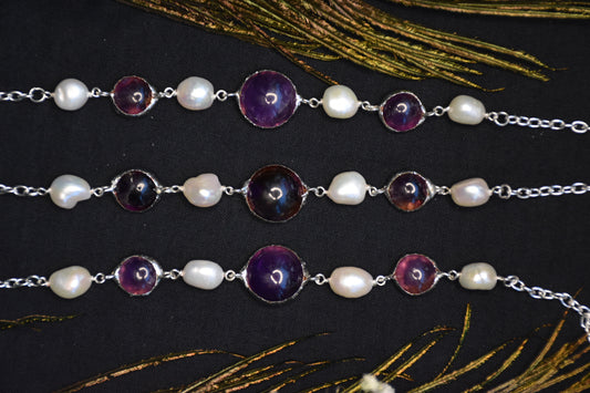 Amethyst pearl necklace