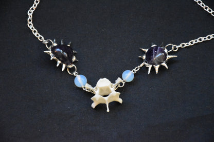 Fox bone amethyst necklaces