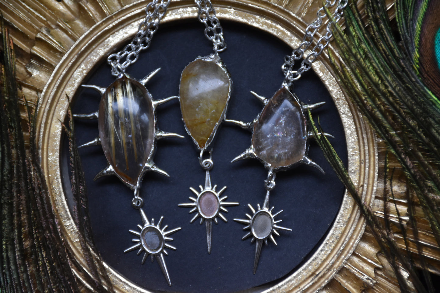 Spikey quartz necklaces