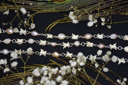 Snake vertebrae pearl necklaces
