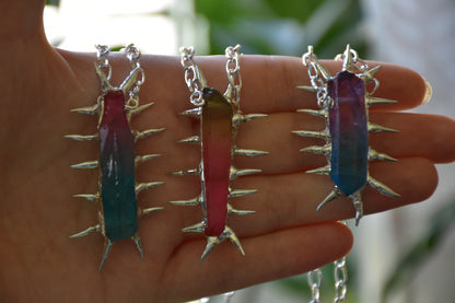 Crystal centipede necklace
